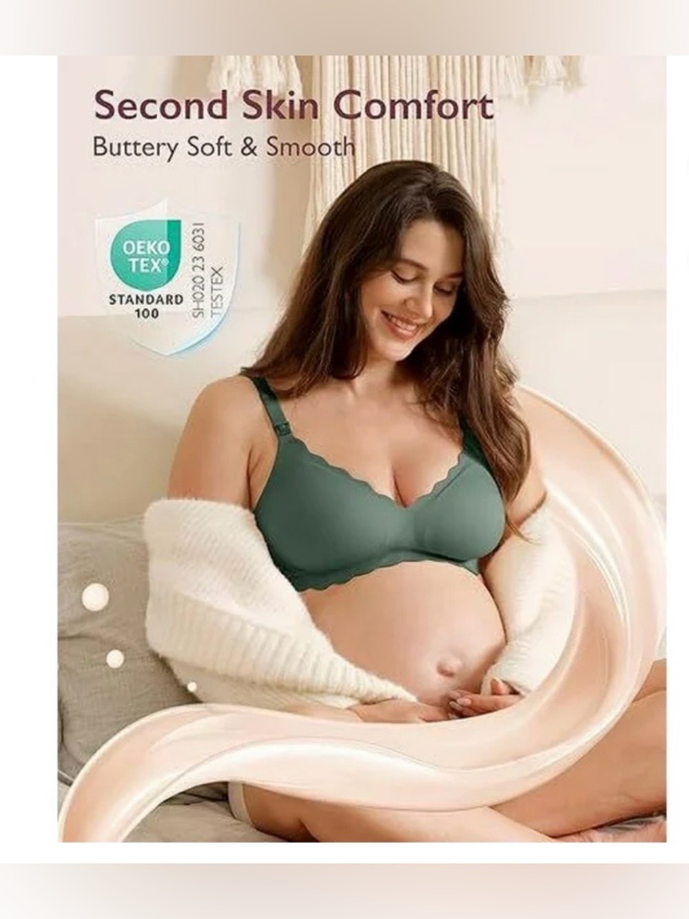 Momcozy Nursing Bra for Breastfeeding, Seamless Pregnancy Maternity Bra Large